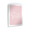 Smile Art Design You Make Me Smile Lettering Pink Background METAL PRINT Kids Room Decor Metal Wall Art Baby Room Decor Kids Room Decor Nursery Decor Made in the USA- 30x20 view 1