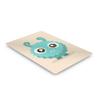 Smile Art Design Lovely Blue Monster Cream Background METAL PRINT Kids Room Decor Metal Wall Art Baby Room Decor Kids Room Decor Nursery Decor Made in the USA- 17x11 view 2