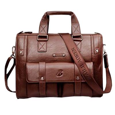 15 inch men Business bag Travel Briefcase Laptop Messenger Bags Vintage pu leather Shoulder bag