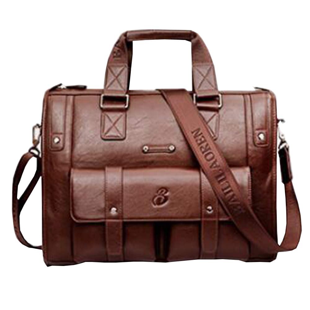 15 inch men Business bag Travel Briefcase Laptop Messenger Bags Vintage pu leather Shoulder bag
