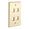 Cmple - 4 Port Keystone Wall Plate Ivory (10 Pack) with Standard Size Keystone Jack Plate Insert 1 Gang Ethernet Wall Plate for RJ45 Keystone, Modular Inserts view 2