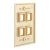 Cmple - 4 Port Keystone Wall Plate Ivory (10 Pack) with Standard Size Keystone Jack Plate Insert 1 Gang Ethernet Wall Plate for RJ45 Keystone, Modular Inserts view 3
