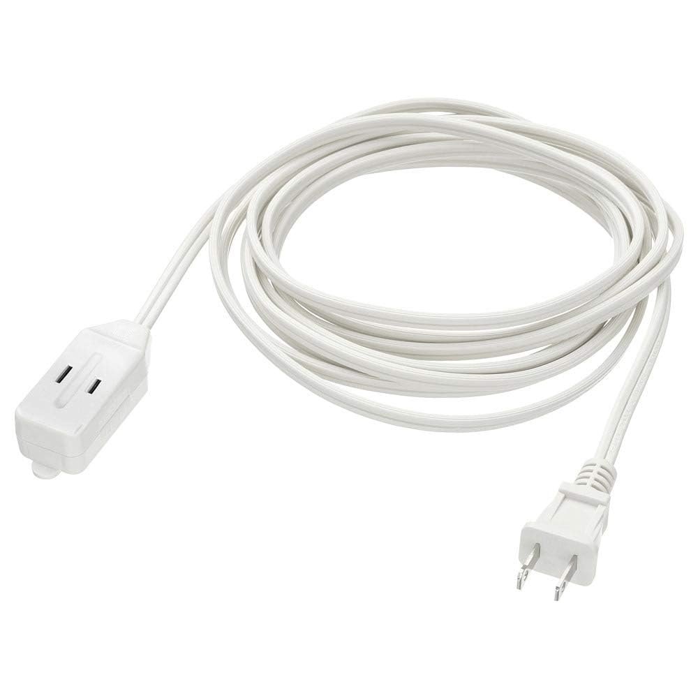 Cmple - 3-Outlet Extension Power Cord 2 Prong Outlet Extender Cable 13 Amps, 125V, Household for Indoor Use with Protective Outlet Cover - 6 Feet, White
