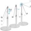 AICase Telescopic Adjustable iPad Holder,Universal Multi Angle Aluminum Stand Compatible with iPhone Smart Cell Phone/Tablet/iPad(4-13 inch), Silver view 3