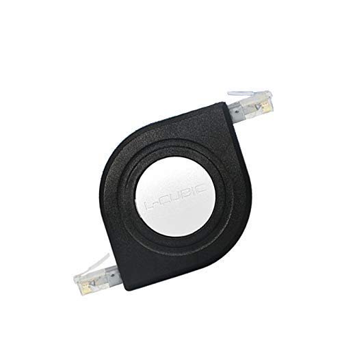 Supdriver Long Extended 5 Meters Cat6 10Gbps Retractable Ethernet Cables Flat LAN Network Cable Extender Flat Ethernet Cord 16.5 ft 5m with Black Cover