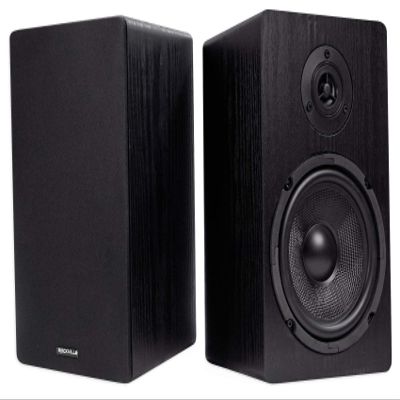 Rockville RockShelf 64B 400W 6.5 in Black 4 Ohm Home Theater Bookshelf Speakers, 2-Way Design, MDF Enclosure, Crystal Clear Sound for Music, TV, and Studio Use, 2-Piece