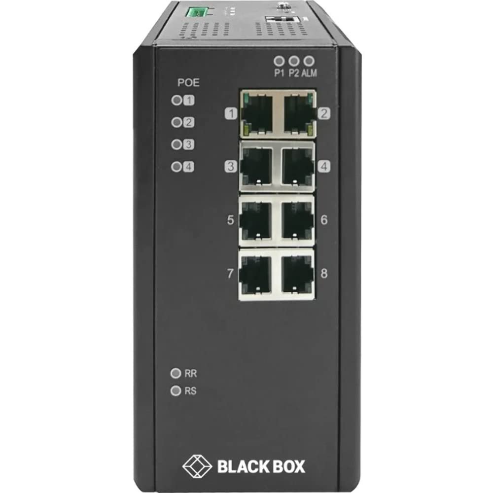 BlackBox Network Services LIE1080A 8p Ind Gig ETH Sw Poe+ Man Perp Ext Temp