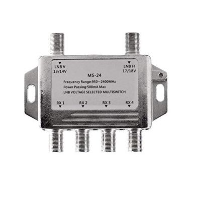 Mini Portable 2x4 Satellite Signal Multiswitch LNB Voltage Selected 950-2400MHz Multiswitch LNB Receiver Multiswitch