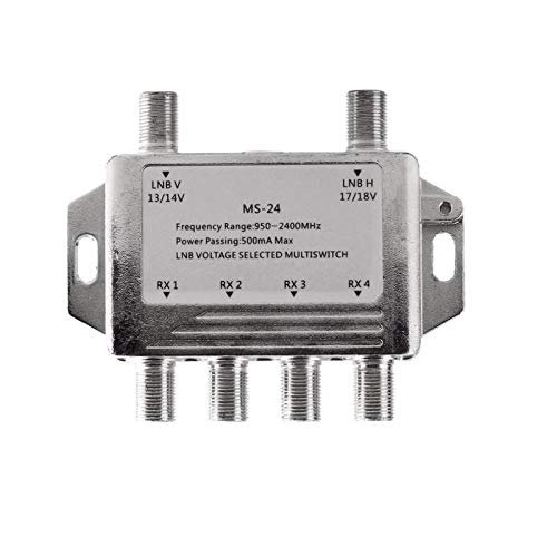 Mini Portable 2x4 Satellite Signal Multiswitch LNB Voltage Selected 950-2400MHz Multiswitch LNB Receiver Multiswitch