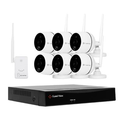 (2022 Upgraded Ver.) [8CH] Crystal Vision CVT808N-61C 1080P Full HD Wireless Surveillance System NVR CCTV w/ 2TB HDD, 6 x Audio Cameras w/Repeater