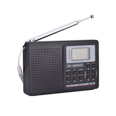Portable Digital AM/FM Stereo Radio - SW/LW/TV Sound Digital Tuning Full-Band Receiver with Alarm Clock, Petite Radio with Mute State/Frequency Lock (Step Value 10k)