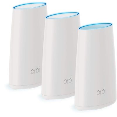 NETGEAR Orbi Whole Home Mesh WiFi System 3 Pack Route r& 2 Mini satellite extenders RBK43 (Renewed)