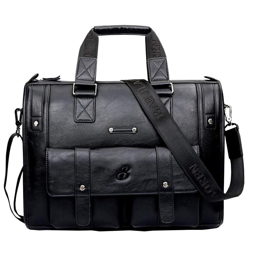 15 inch men Business bag Travel Briefcase Laptop Messenger Bags Vintage pu leather Shoulder bag
