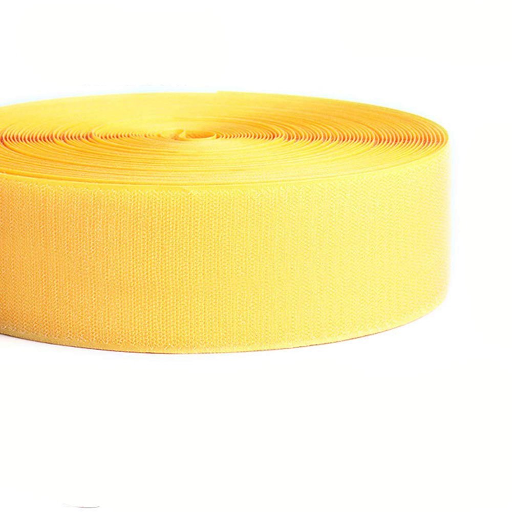 2'' Wide 16.4'/5 Yards Long Hook and Loop Cable Tie Cord Wrap Fastener Nylon Power Cord Management Wire Organizer Strap Reusable Cut to Size Self Gripping Tape Roll (Yellow)