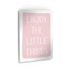 Smile Art Design Enjoy The Little Things Lettering Pink Background METAL PRINT Kids Room Decor Metal Wall Art Baby Room Decor Kids Room Decor Nursery Decor Made in the USA- 30x20 view 1