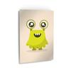 Smile Art Design Lovely Green Monster Cream Background METAL PRINT Kids Room Decor Metal Wall Art Baby Room Decor Kids Room Decor Nursery Decor Made in the USA- 30x20 view 1