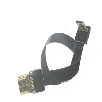 Short Soft FPV Flat Slim HDMI Cable Mini HDMI 90 Degree Angle to Standard HDMI Full Size HDMI Normal HDMI for Canon 5D3 5D2 Panasonic lumix GH3 GH2 Sony nex 5N 5T 5R 7N 90 Degree DJI Black (15CM)