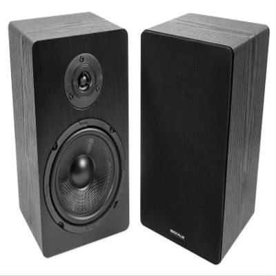 Rockville RockShelf 68B 6.5 in 50W RMS / 100W Peak 8 Home Bookshelf Speakers, Kevlar Woofer, Silk Dome Tweeter, Wall Mount Ready for Stereo & Surround Systems, 2-Piece