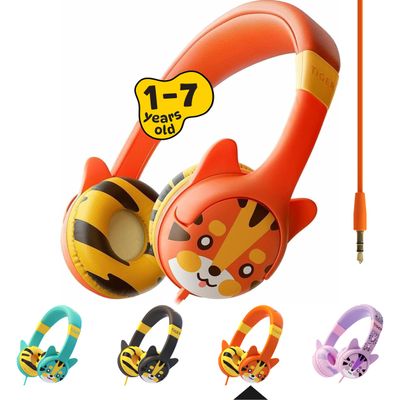 Kidrox Wired Toddler Headphones for 1-7 Years Old 85dB Volume Limited Baby Headphones for Plane and Car Travel Children Headset for Airplane, iPad and Tablet, Kids Headphone with Cord for Children