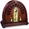 ClearClick Classic Vintage Retro Style AM/FM Radio with Bluetooth - Handmade Wooden Exterior Dark Brown view 1