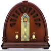 ClearClick Classic Vintage Retro Style AM/FM Radio with Bluetooth - Handmade Wooden Exterior Dark Brown view 2