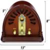 ClearClick Classic Vintage Retro Style AM/FM Radio with Bluetooth - Handmade Wooden Exterior Dark Brown view 4