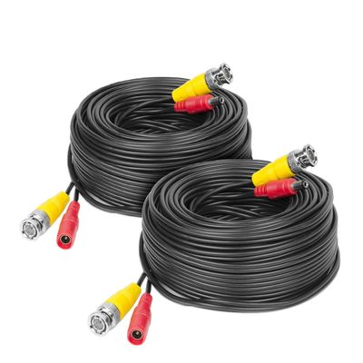 Amcrest 2-Pack 4K Security Camera Cable 60FT BNC Cable, Camera Wire CCTV, Pre-Made All-in-One Video and Power Cable for Security Camera, HDCVI, HDTVI Camera, Analog, DVR (2PACK-SCABLE4K60B-PP)