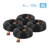 Amcrest 4-Pack 4K Security Camera Cable - 150FT BNC, All-in-One Video & Power for HDCVI, HDTVI, Analog, DVR (4PACK-SCABLE4K150B-PP) view 1