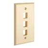 Cmple - 3 Port Ivory Keystone Wall Plate (10 Pack) with Standard Size Keystone Jack Plate Insert for RJ45, HDMI, USB, Coaxial & More view 2