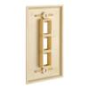 Cmple - 3 Port Ivory Keystone Wall Plate (10 Pack) with Standard Size Keystone Jack Plate Insert for RJ45, HDMI, USB, Coaxial & More view 3