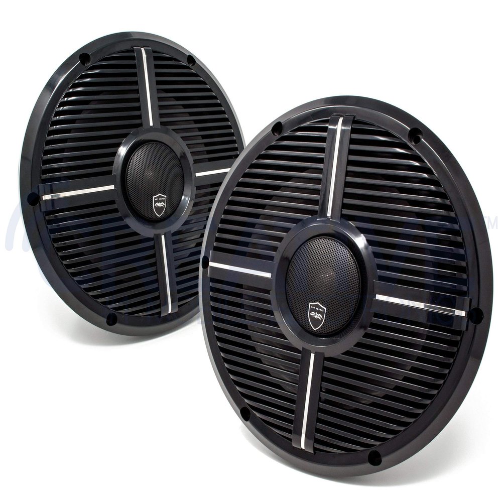 Wet Sounds REVO 10CX XW-B Black XW Grill 10 Inch Marine High Performance LED Speakers (Pair) (Certified Refurbished)