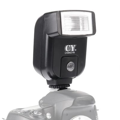 FocusFoto YINYAN CY-20 Universal Hot Shoe On-Camera Flash Speedlite Electronic Speedlight with Sync Port for Nikon Canon Panasonic Olympus Pentax Alpha Digital DSLR Camera Flash Light