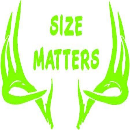 6 x 4" Size Matters Deer Antlers Horns Vinyl Die Cut Decal Bumper Sticker, Windows, Cars, Trucks, laptops, etc