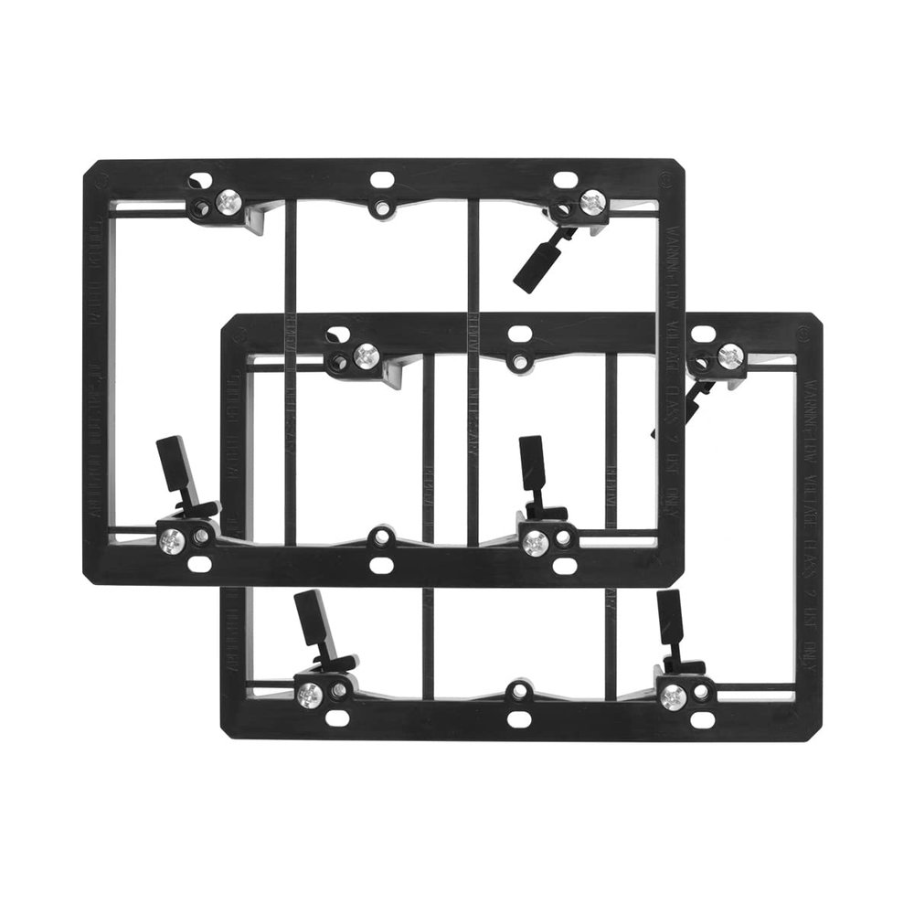TENINYU Low Voltage Mounting Bracket (3-Gang, 2 Pack), 3-Gang Mounting Bracket [Mounting Screws Included] for Wall Plate, Black