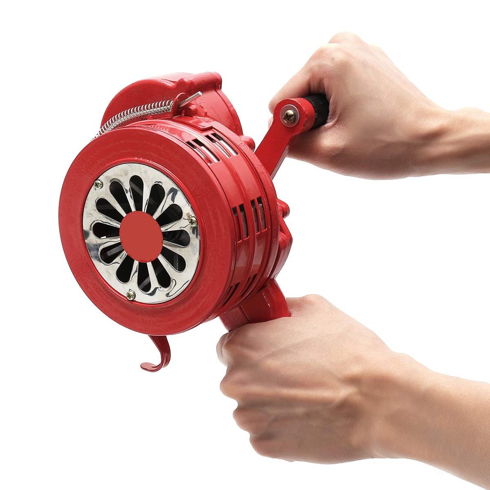 4.5" Red Aluminium Alloy Handheld Manual Operated Security Alarm Air Raid Siren Portable Safety