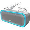 DOSS SoundBox Pro Bluetooth Speaker, 20W Stereo Sound, Active Extra Bass, 20H Playtime, Multi-Color Lights, IPX6 for Home, Outdoor, Party, Christmas and White Elephant Gift for Men, Women, Teen-Grey view 1