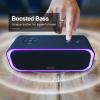 DOSS SoundBox Pro Bluetooth Speaker, 20W Stereo Sound, Active Extra Bass, 20H Playtime, Multi-Color Lights, IPX6 for Home, Outdoor, Party, Christmas and White Elephant Gift for Men, Women, Teen-Grey view 3