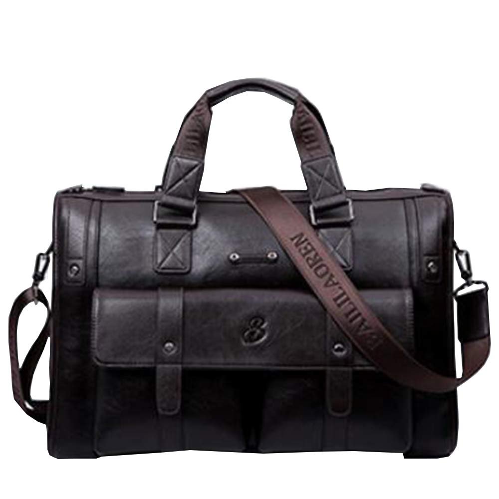 17 inch men Business bag Travel Briefcase Laptop Messenger Bags Vintage pu leather Shoulder bag