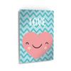 Smile Art Design Lovely Heart Love Lettering Blue Background METAL PRINT Kids Room Decor Metal Wall Art Baby Room Decor Kids Room Decor Nursery Decor Made in the USA- 12x8 view 1