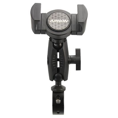 ARKON Mounts RoadVise XL Robust Aluminum Motorcycle Mount | Universal Device Fit | Small Adjustable Arm | For Motorbikes and Cycles | Customizable Handlebar Mount | For iPhone, Samsung, Google, & more