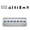Achoro 7 Ports USB 3.0 Hub, Triangle Aluminum Alloy USB Port Expander, High-Speed USB Splitter for Computer, PC, iMac, MacBook, Windows, Desktop, Laptop Multi USB Hub view 4