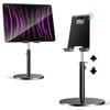 Adjustable Tablet/Phone Stand, AICase Telescopic Adjustable iPad Stand Holder,Universal Multi Angle Aluminum Stand Compatible with iPhone Smart Cell Phone/Tablet/iPad(4-13 inch), Black view 1
