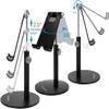 Adjustable Tablet/Phone Stand, AICase Telescopic Adjustable iPad Stand Holder,Universal Multi Angle Aluminum Stand Compatible with iPhone Smart Cell Phone/Tablet/iPad(4-13 inch), Black view 2