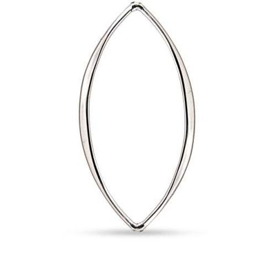 Marquise Chandelier Sterling Silver 25x13mm Plain Flat Hammered - 2pcs (2856)/1