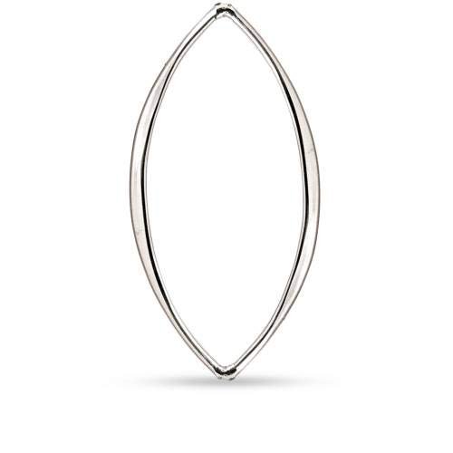 Marquise Chandelier Sterling Silver 25x13mm Plain Flat Hammered - 2pcs (2856)/1