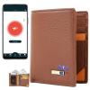 Clever Anti-Lost Wallet with Alarm, Bluetooth, Position Record (via Phone GPS) Tracker Item Finder, Bifold Cowhide Leather Locator Intelligent Trackable Minimalist Credit Card Purse (Brown, Vertical) view 1