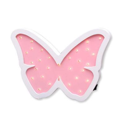 Children's Room Decorative Wood Lamp, Cute Baby Sleeping Lamp Wooden Table Wall Decor Lights Kids Room Decorations (pink Butterfly)
