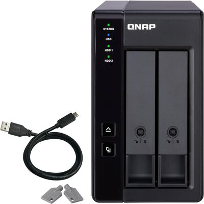 QNAP TR-002 2 Bay USB Type-C Direct Attached Storage (DAS) with Hardware RAID (Diskless) (TR-002-US)