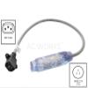AC WORKS [C14B515-018 IEC C14/ Sheet E IT Plug to Bar Style Household Power Strip Tri-Outlet view 2