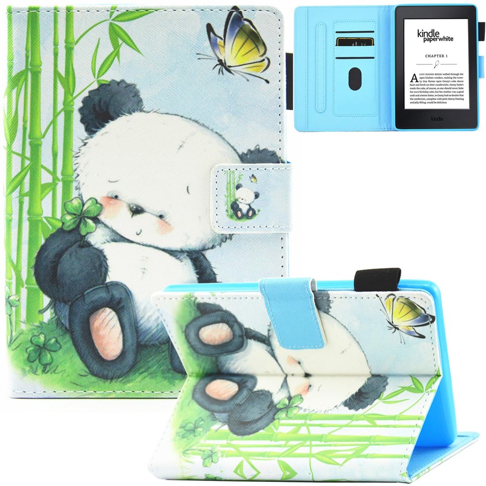 Artyond Case for Kindle Paperwhite,Lightweight Slim Folio Card Slots with Auto Wake/Sleep Case for 6" Amazon Kindle Paperwhite 1234 E-Reader (2012, 2013, 2015, 2016 and 2018 Version) (Panda)